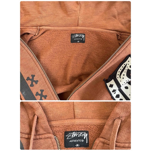 STUSSY - STUSSY ジップアップパーカー クラウン スネーク スカル キー