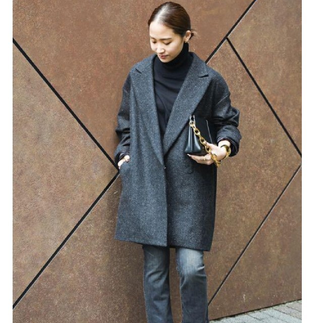 DEUXIEME CLASSE - Deuxieme Classe ネップツイード ハーフコートの