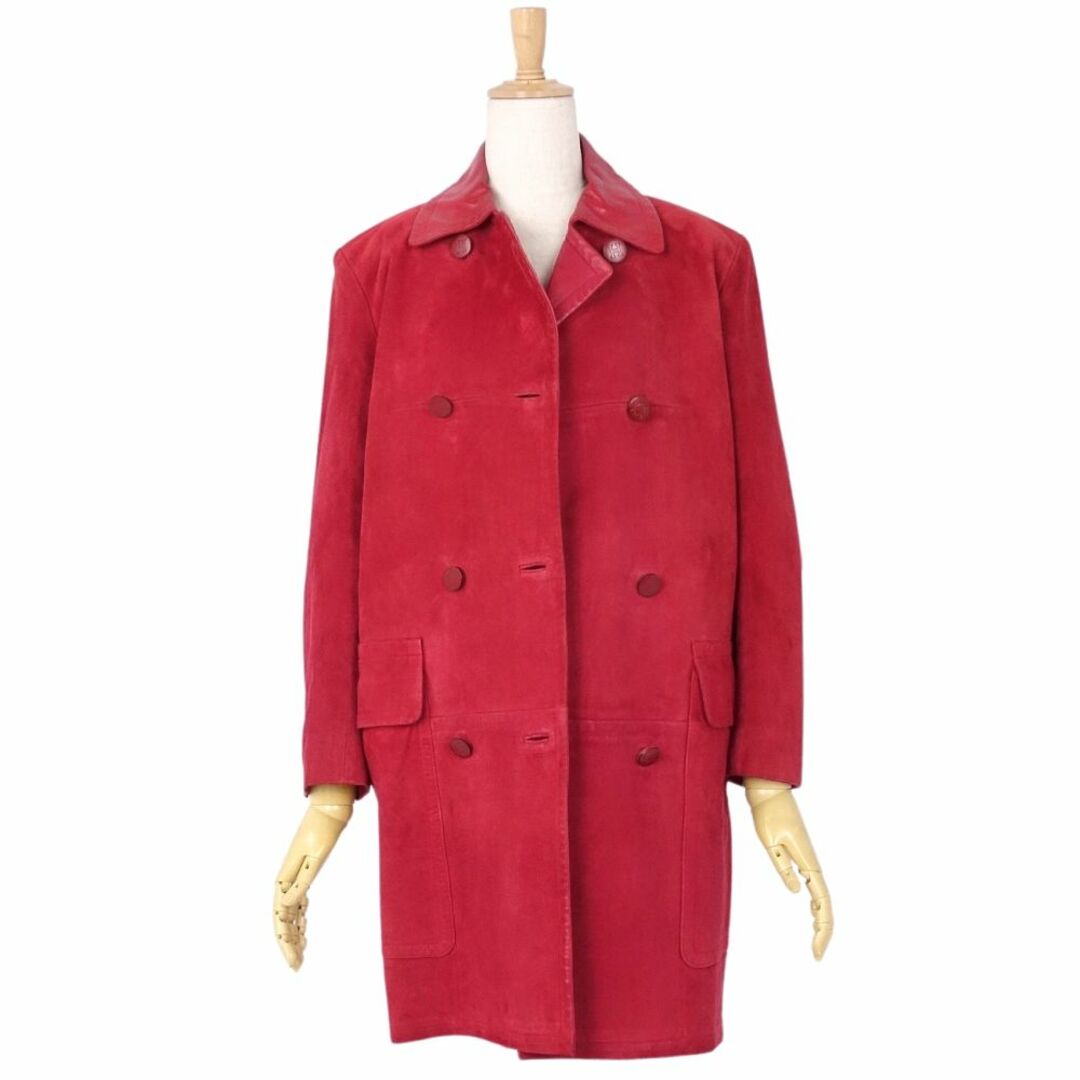 HERMES - Vintage エルメス HERMES コート ダブルブレスト スウェード