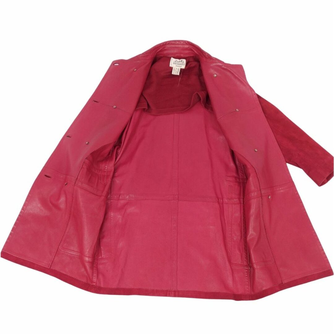 HERMES - Vintage エルメス HERMES コート ダブルブレスト スウェード