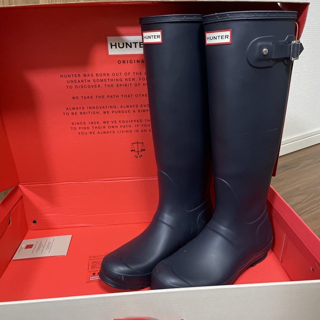 HUNTER - 超美品 ハンター レインブーツ ネイビー 25〜25.5㎝の通販 by