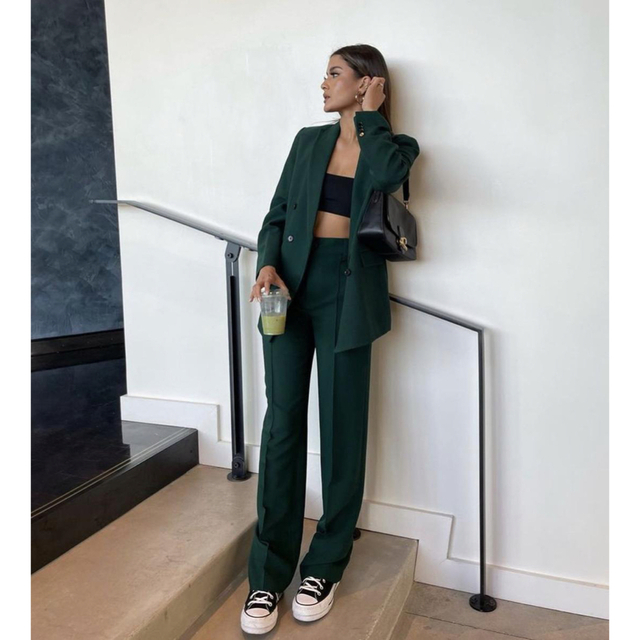 ZARA - 期間限定！ ZARA セットアップXS/Sサイズ ダークグリーンの通販