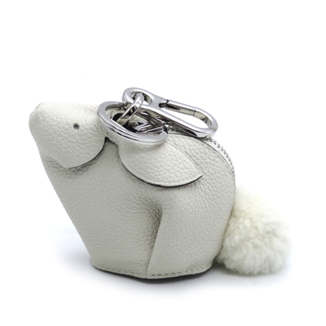 LOEWE - ロエベ バニー チャーム レザー ムートン アイボリー アニマル