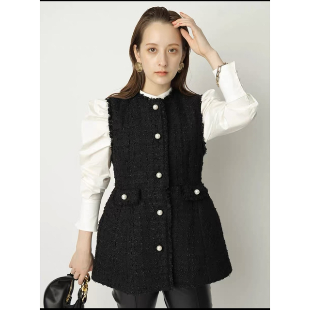 Apuweiser-riche - ツイードジレ ペプラム 人気商品の通販 by Cute