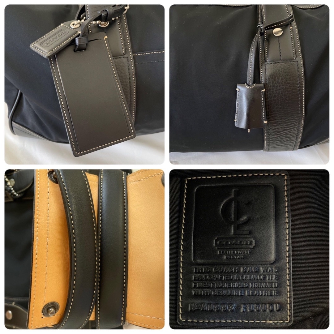 COACH - 【美品】coach ボストンバッグ ナイロン×レザー 2way黒 大容量