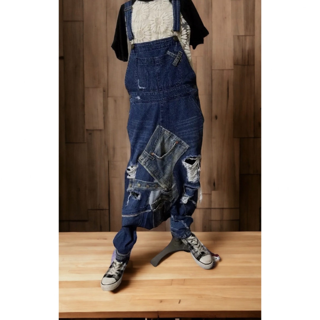 PANAMA BOY - デニムリメイク サルエル サロペット オーバーオール