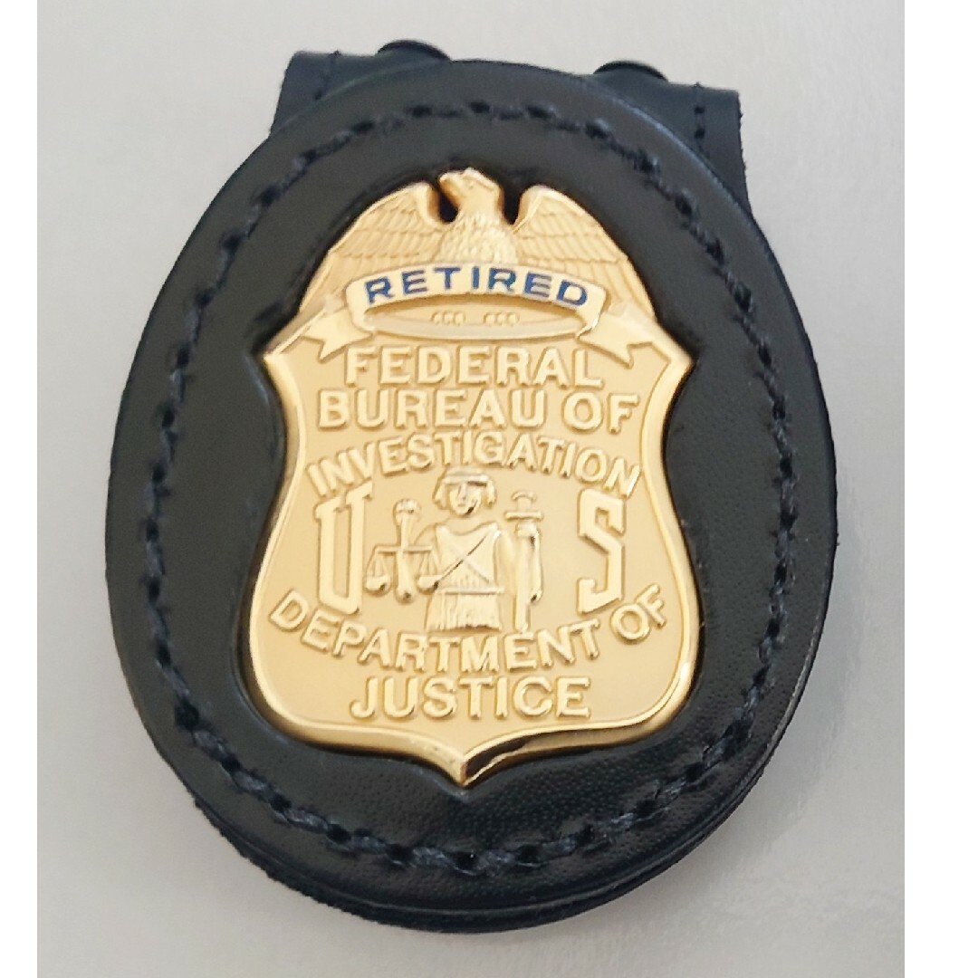 アメリカ ポリス FBI 連邦捜査局 リアルサイズ バッジ ケース付2 FBI