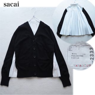 sacai - sacai サカイ 切替 バックプリーツブラウス ドッキングニット
