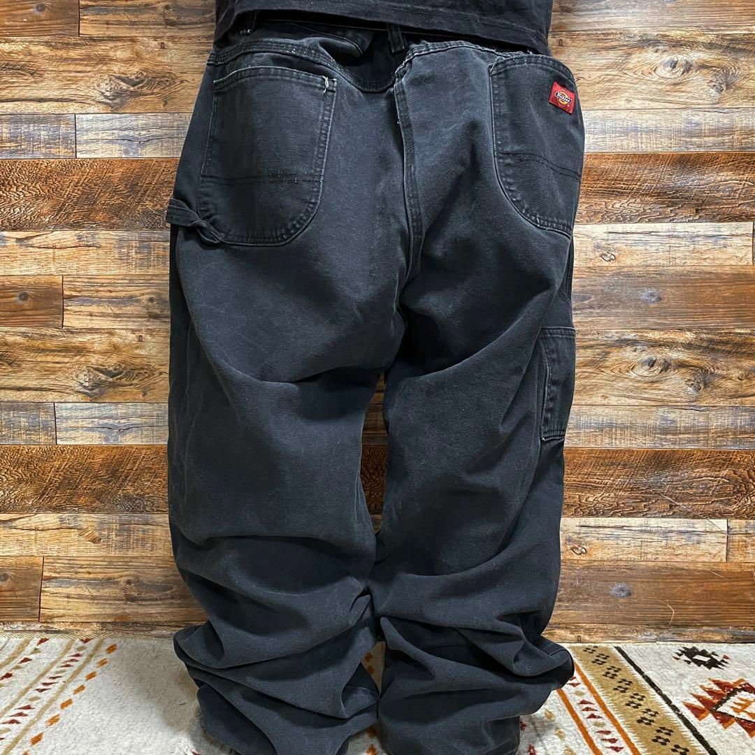 Dickies - ディッキーズダック生地ペインターパンツ黒ブラック極太