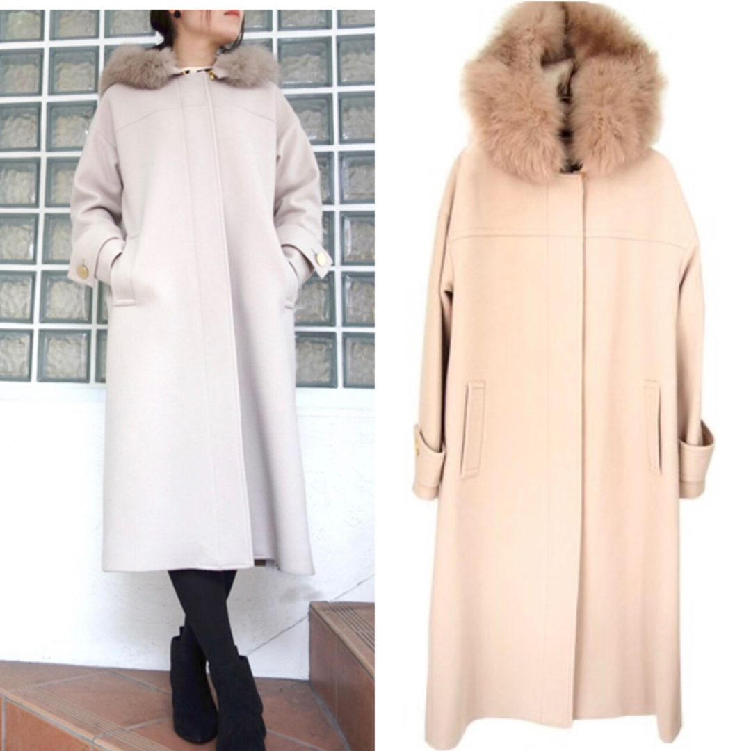 GRACE CONTINENTAL - 完売Diagramのフードファー付き2wayベージュ