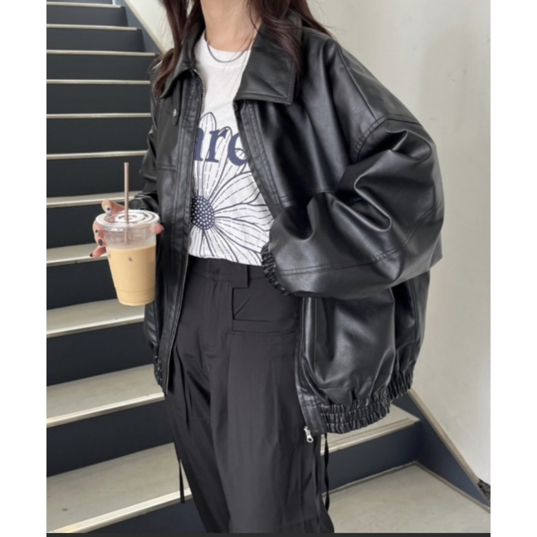 レザーブルゾンの通販 by nn's shop｜ラクマ