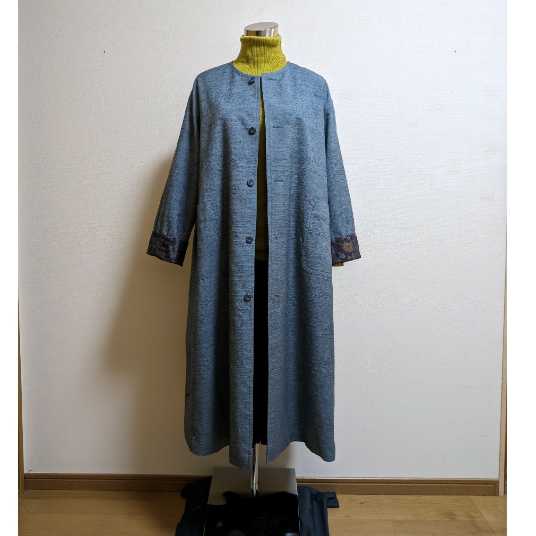 SOLD 着物リメイクリバーシブルコート 大島紬 M〜Lの通販 by Yumi's