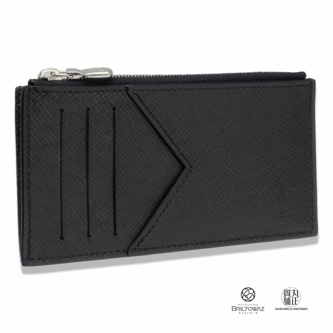 極美品 ルイヴィトン レザー コインケース キーリング付き ファスナー 黒