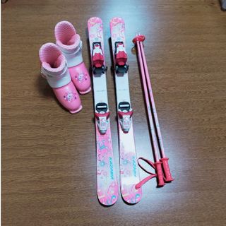 スキー板、ストック、スキーブーツ21cm-22cm3点セットの通販 by ダンボ