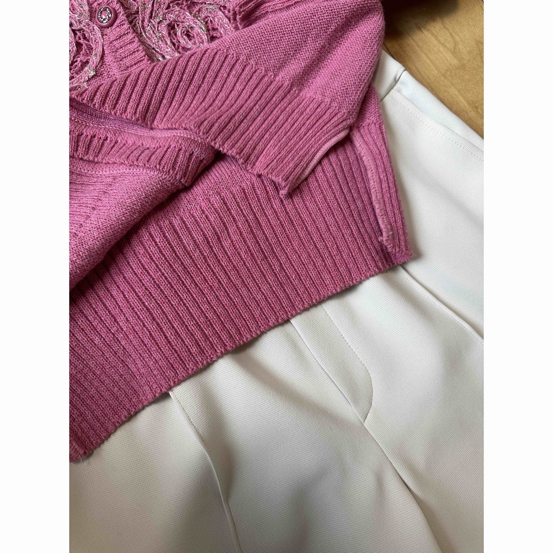 YUKI TORII INTERNATIONAL - ユキトリイ カーディガン レース ピンク色