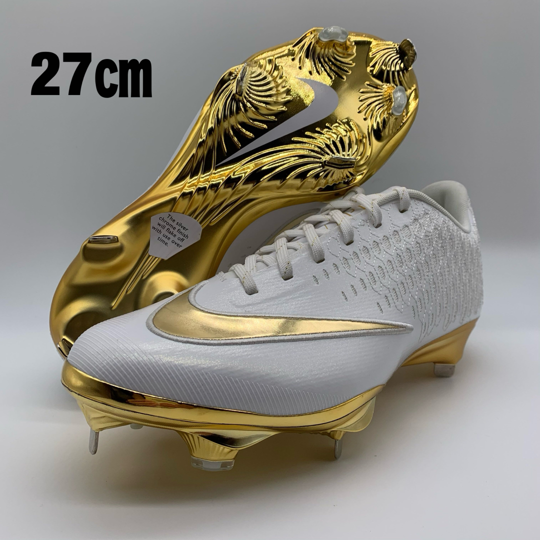 NIKE - NIKE 野球 スパイク ホワイト ゴールド 白 金 27㎝ 軽量