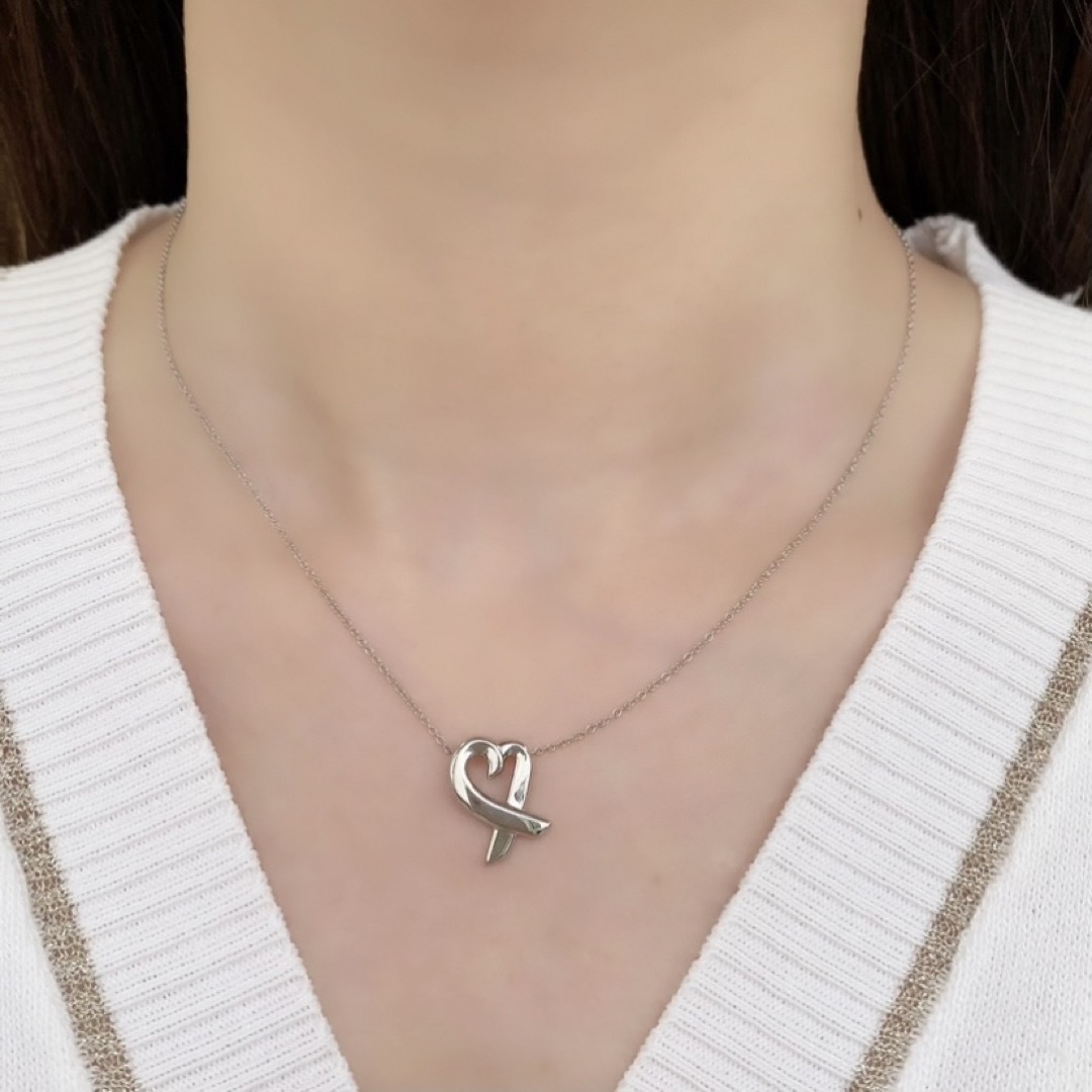 Tiffany & Co. - ティファニー ラビングハート ネックレス シルバー