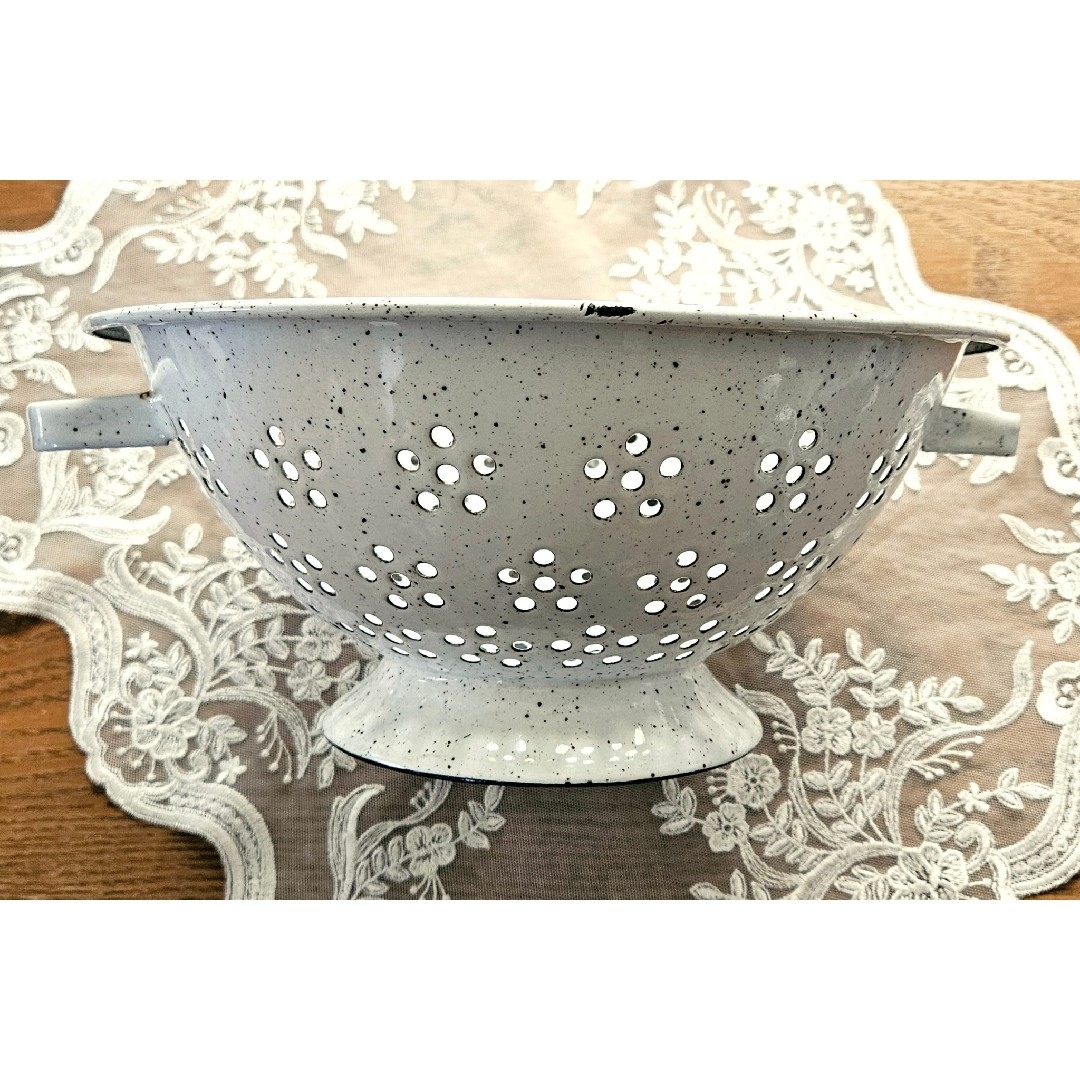アンティーク ホーロー コランダー ボウルの通販 by ぽん's shop｜ラクマ