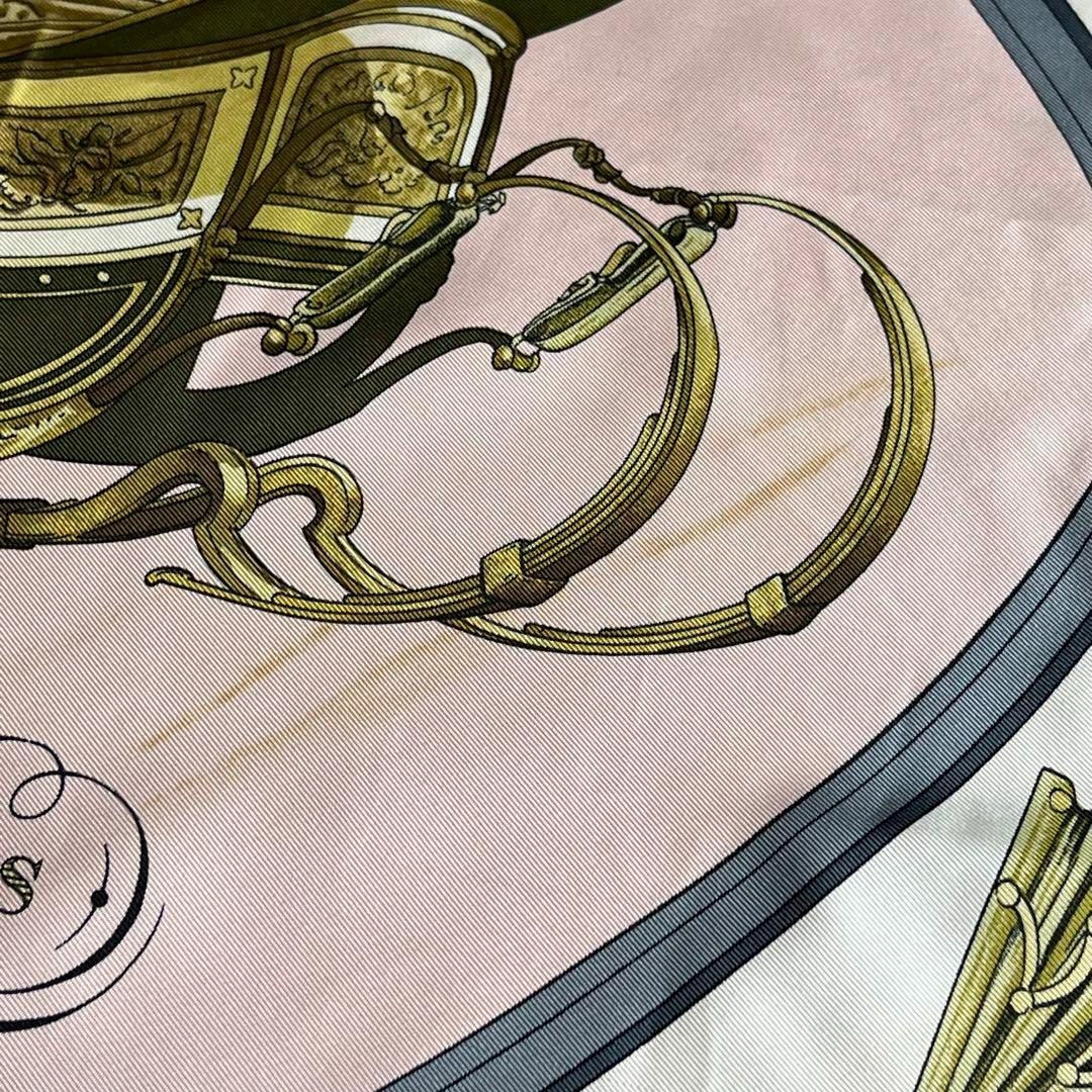 HERMES - エルメス 大判シルクスカーフ カレ90 SPRINGS ピンク系 馬車