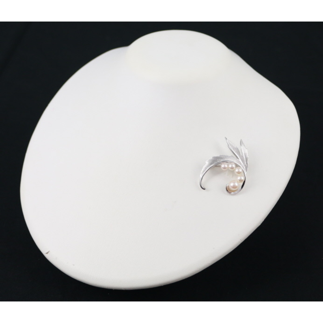 MIKIMOTO - ミキモト ブローチ パール アコヤ真珠 4.5-6.2mm リーフ 艶