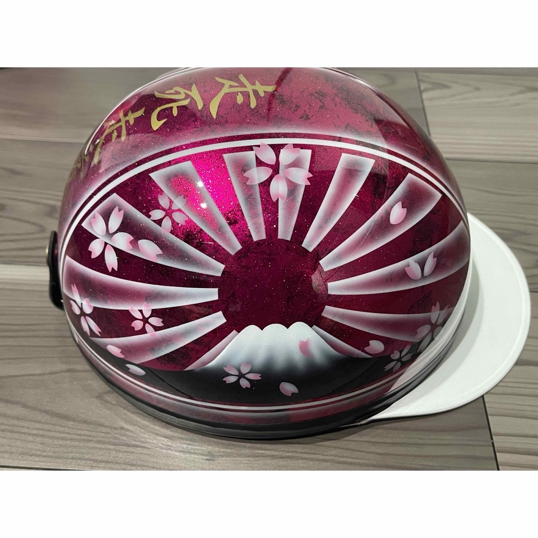 ラメ 桜吹雪 富士日章 コルク半 ヘルメット の通販 by paint｜ラクマ