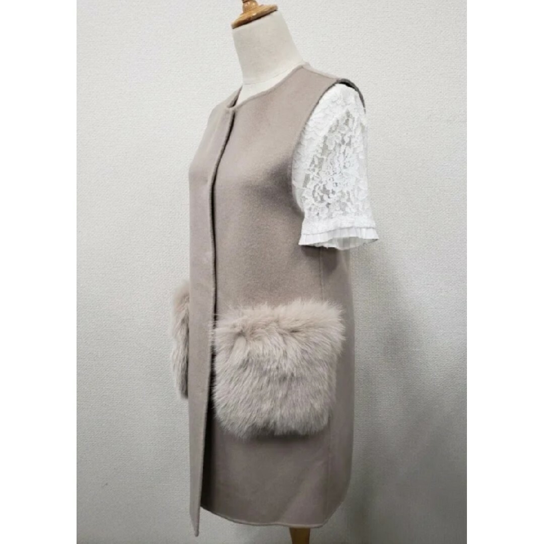 Drawer - フォックスファーポケット ウール ジレ U-Big 石井毛皮の通販