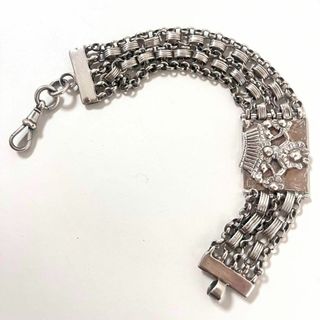 英国 イギリス ヴィンテージ 5連 チェーン ブレスレット シルバー 925
