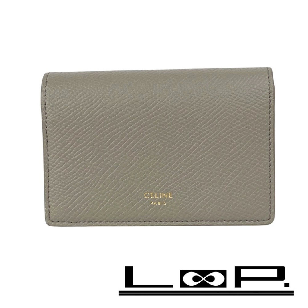 CELINE - □新同□ セリーヌ カードケース 名刺入れ レザー グレー