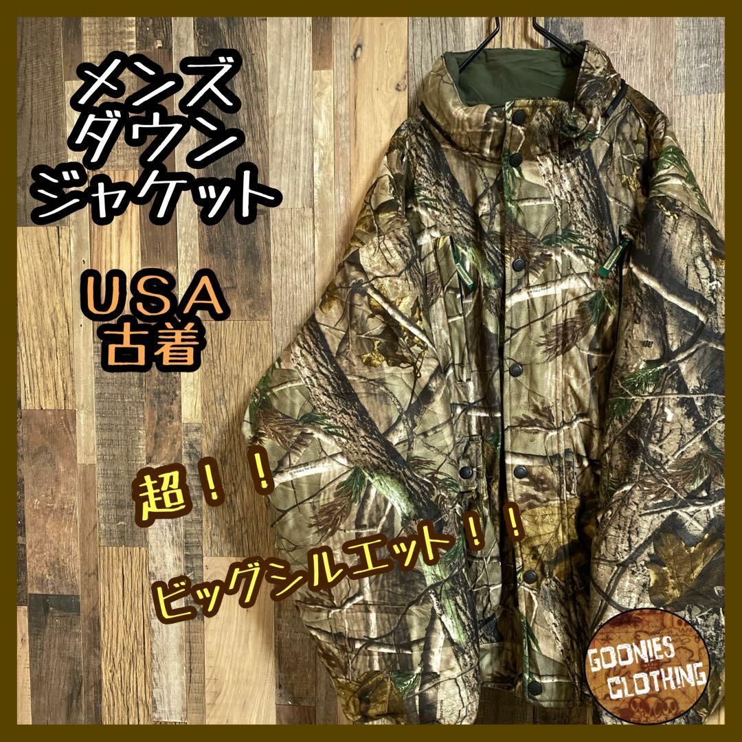 メンズ ダウンジャケット リアルツリー 迷彩 USA古着 90s 長袖