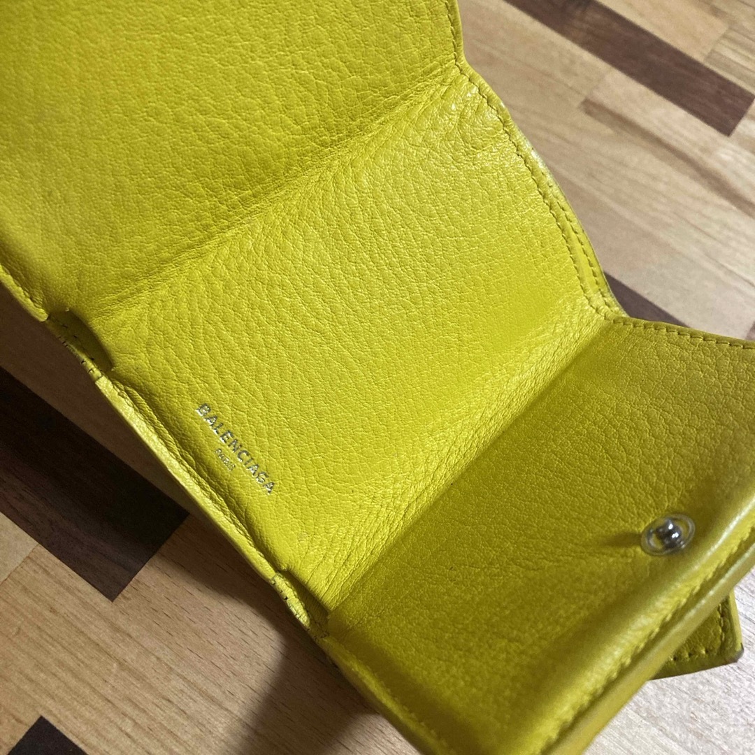 BALENCIAGA - バレンシアガ財布 三つ折り ミニ財布 本革 イエローの
