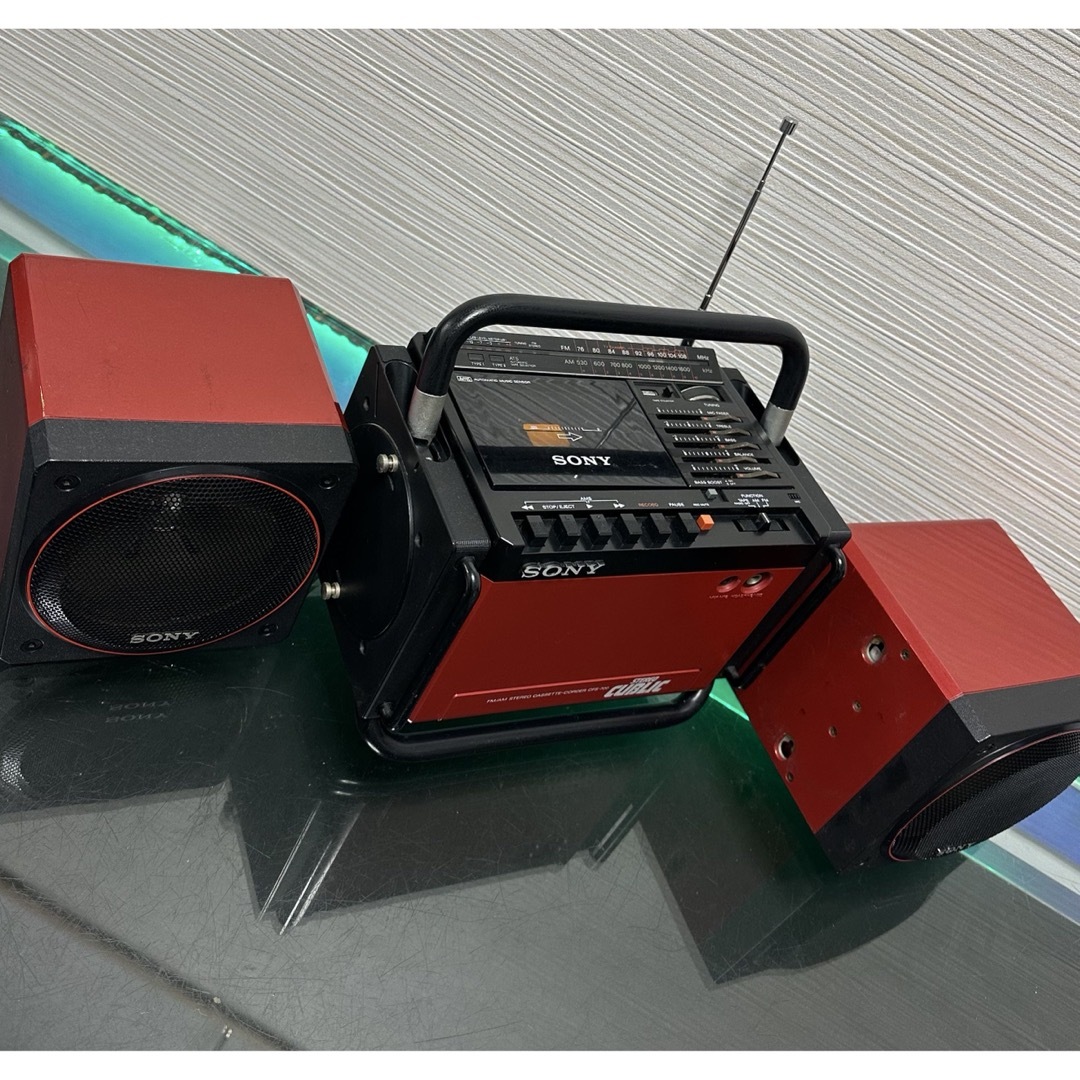 SONY - 美品ソニーSONY CFS-700 キューブリック 赤 レトロラジカセ