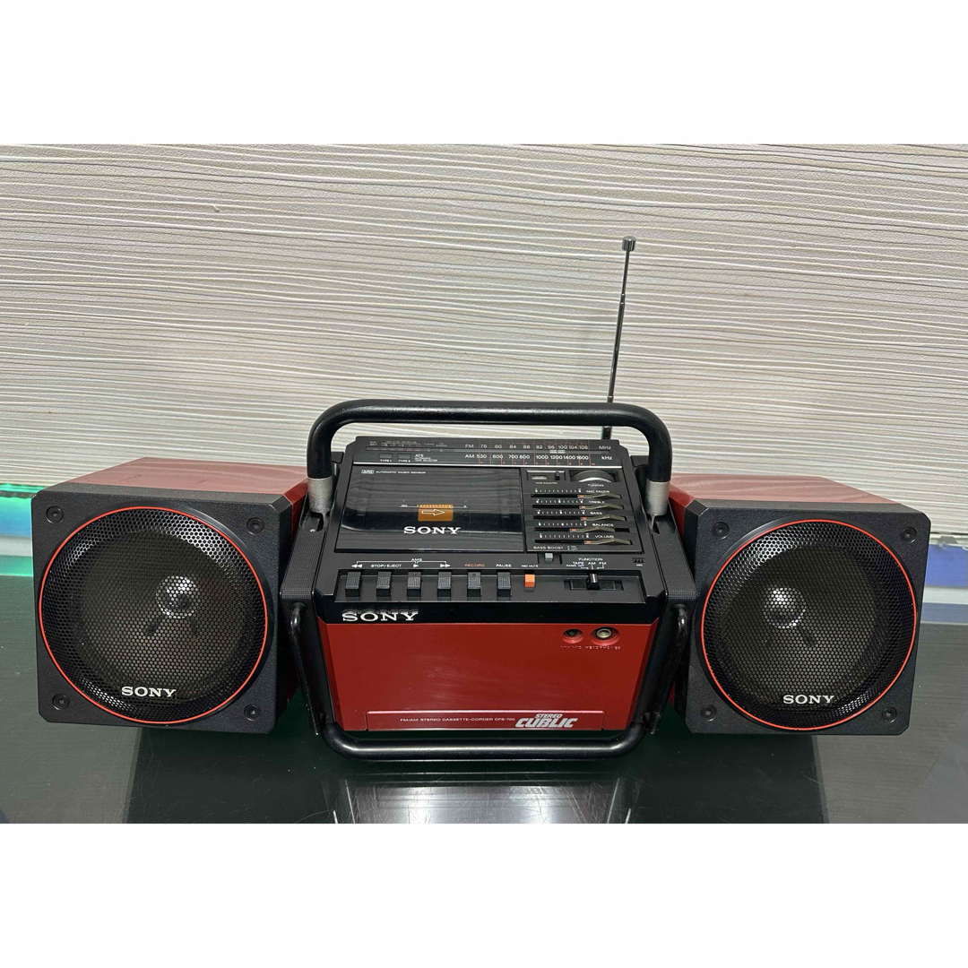 SONY - 美品ソニーSONY CFS-700 キューブリック 赤 レトロラジカセ