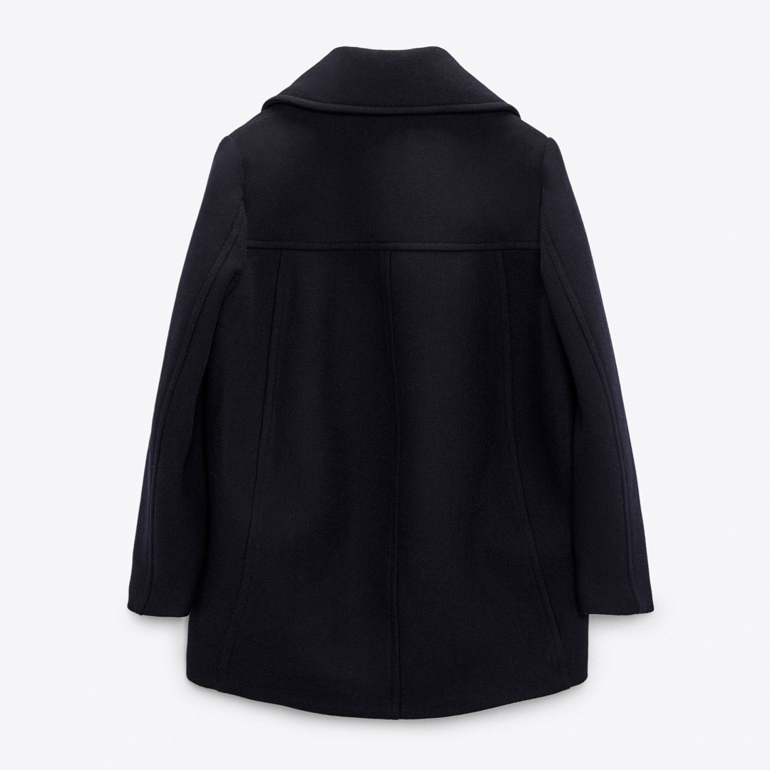 ZARA - 新品 ZARA ウール混紡ダブルブレスト仕様コート Lサイズの通販