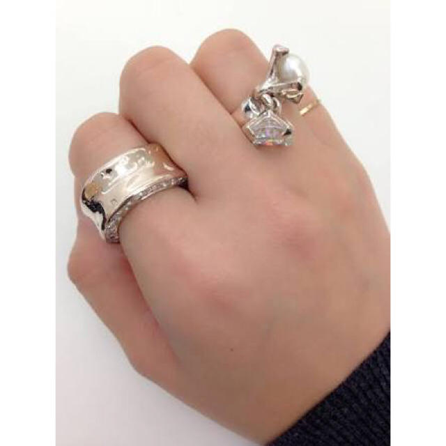 希少！e.m 11号くらい ジルコニア大 シルバーリング e.m. noir - e.m