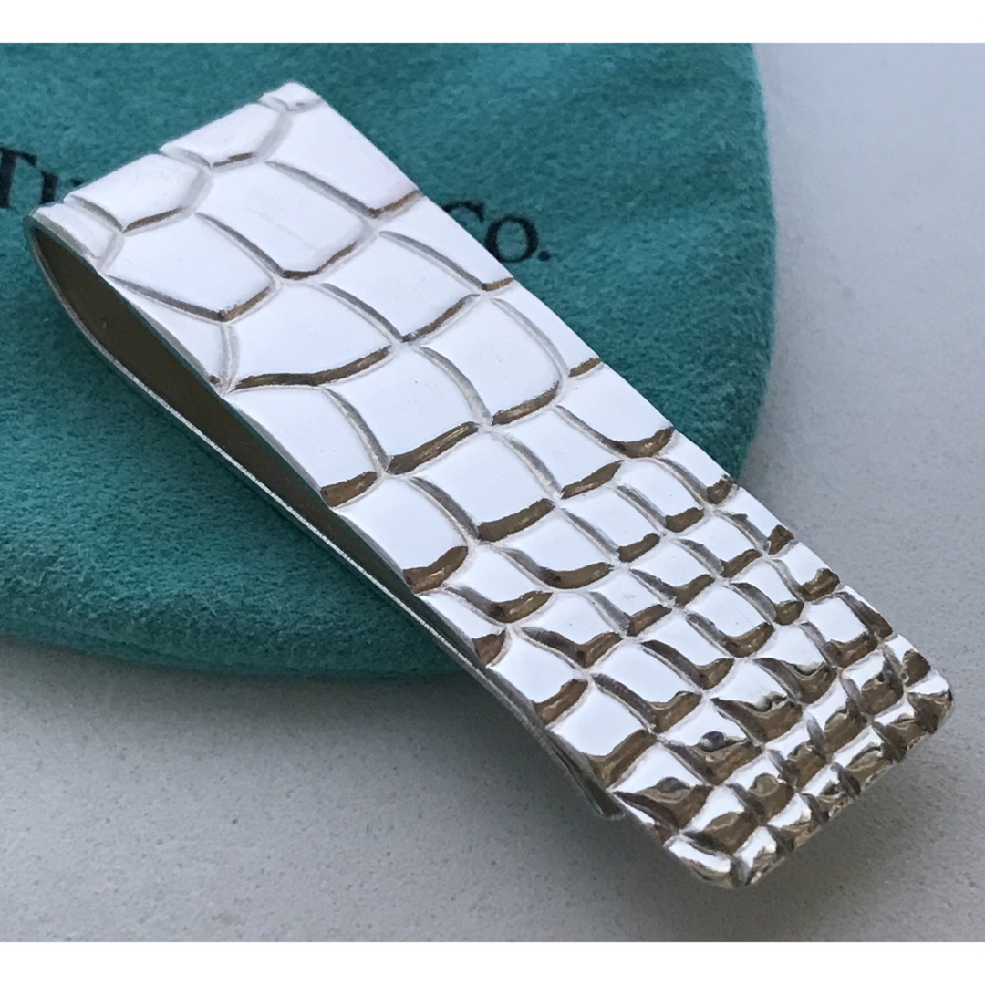 Tiffany & Co. - Tiffany クロコ型押し マネー クリップ希少美品の通販