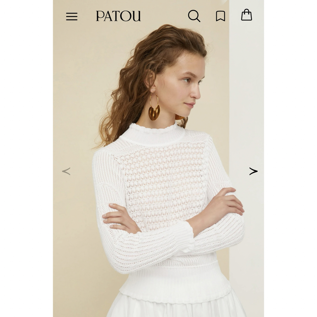 パトゥPATOU ホワイト編み込み