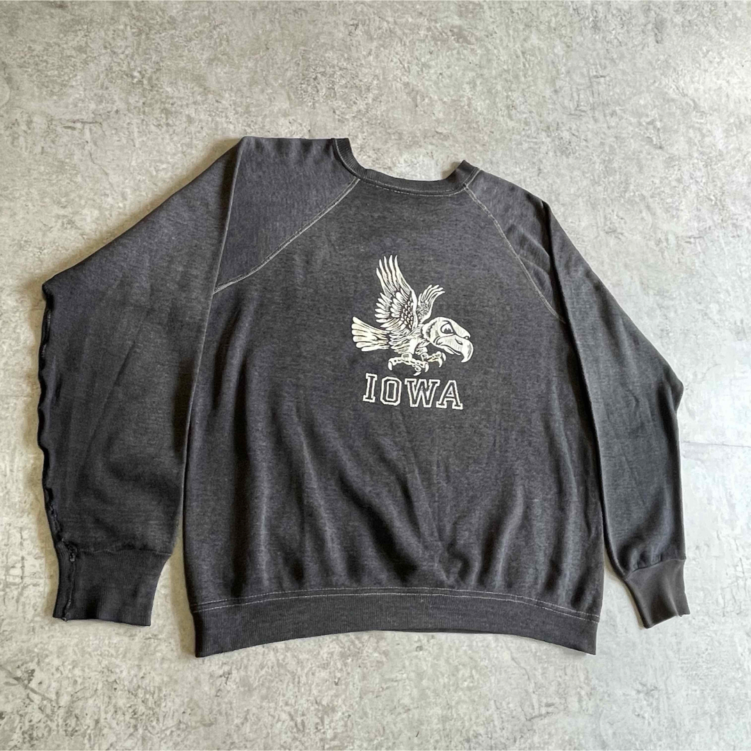 VINTAGE - 60s 70s カラーフロッキー スウェット 黒 墨黒 メンズ M