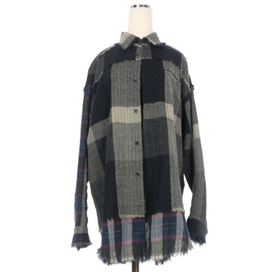 other - パーバーズ PERVERZE オーバーサイズ チェック柄 ウールシャツ