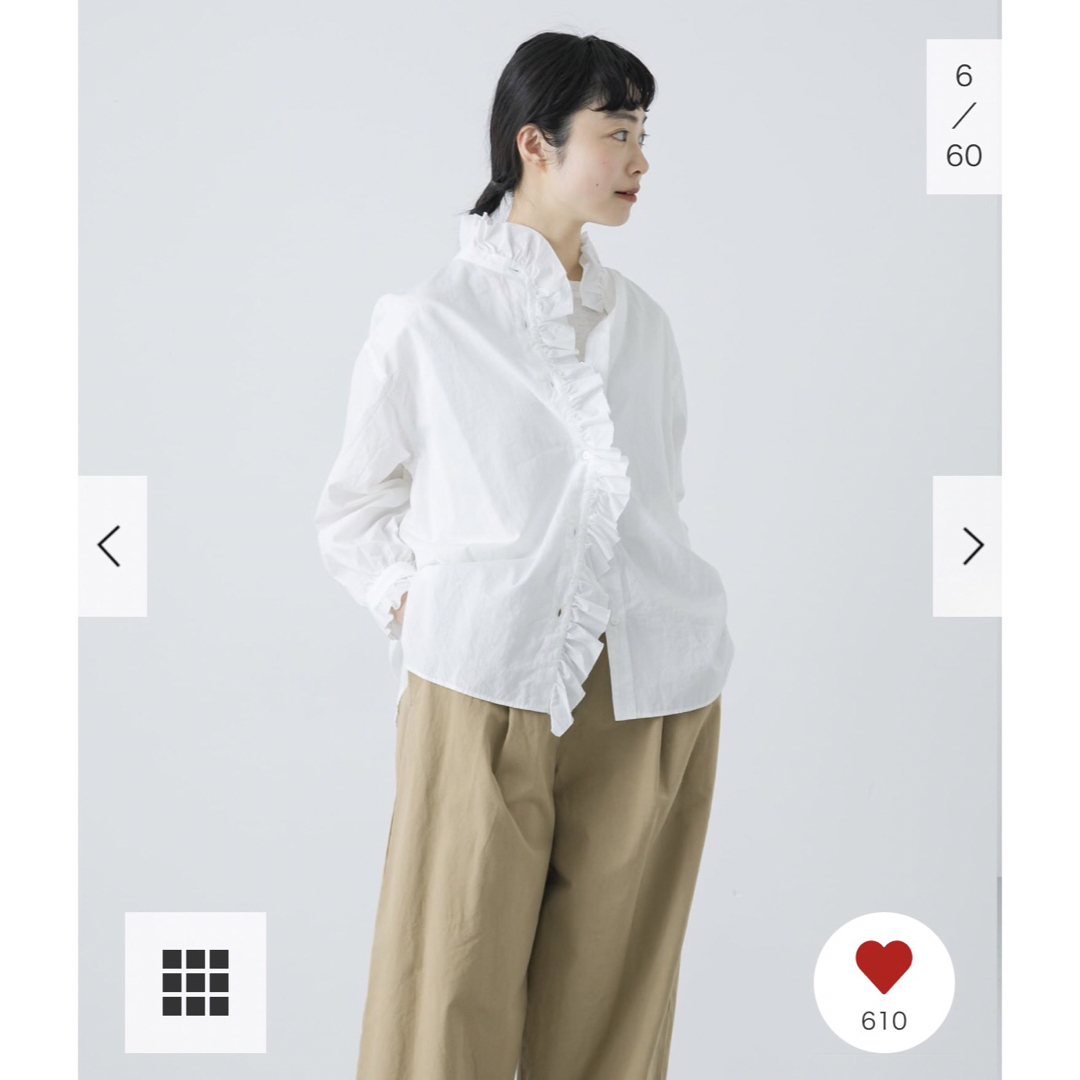 かぐれ - 新品タグ付◉ かぐれ コットンフリルカラーシャツ OFFの通販