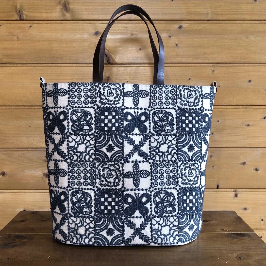 ハンドメイド ミナペルホネン オーバルトート⑅︎◡̈︎* 〜まるみtype