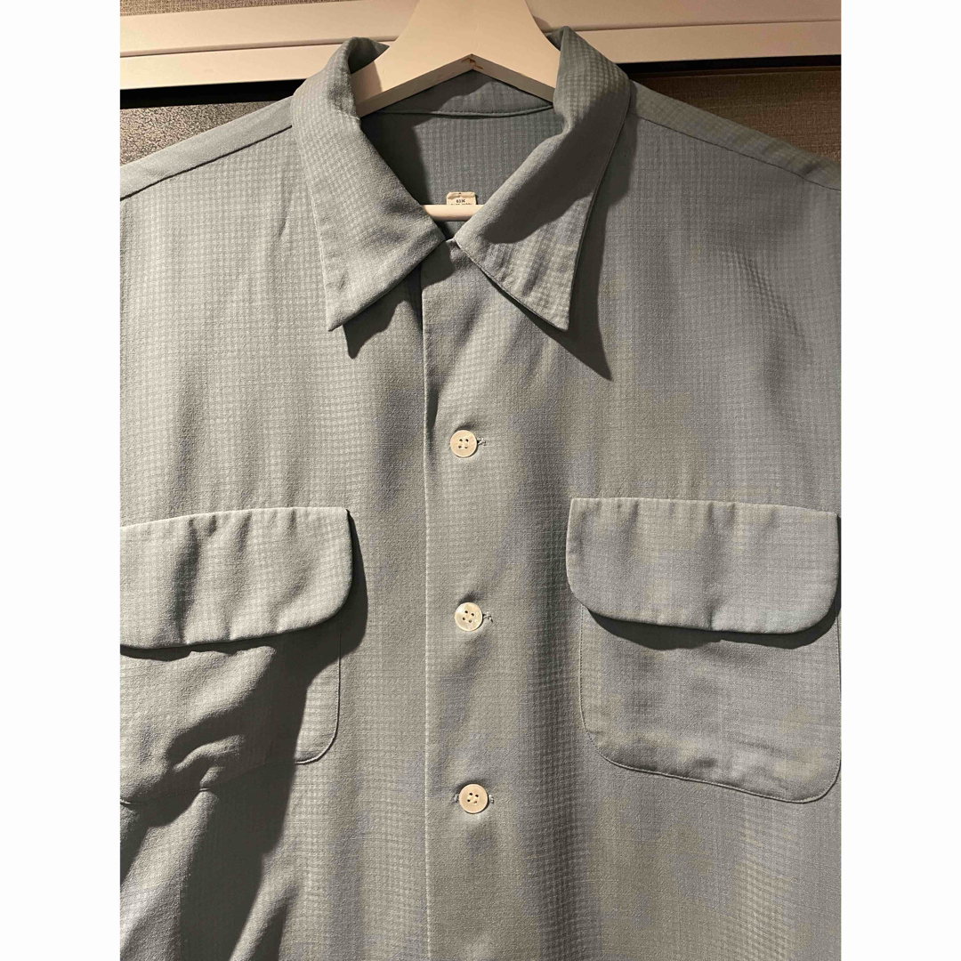 50s 実寸XL Wool / Nylon muslin box shirt