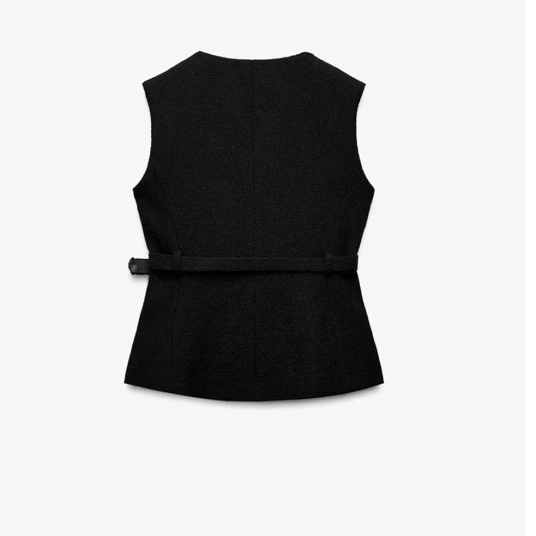 ZARA - ZARA ベルトテクスチャーベスト Sの通販 by lilyy's shop｜ザラ