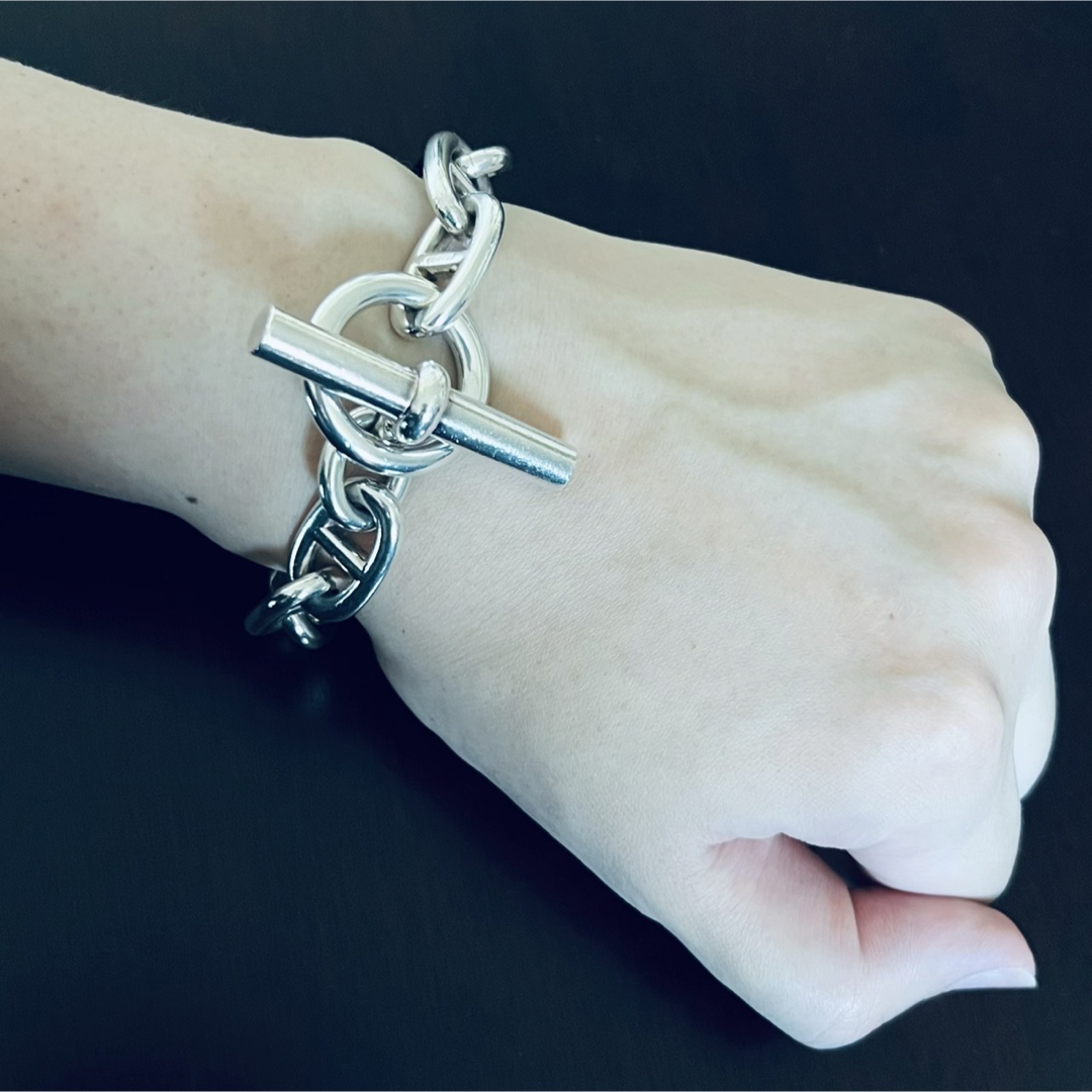 HERMES - エルメス シェーヌダンクル ブレスレット TGM11コマ ブラック