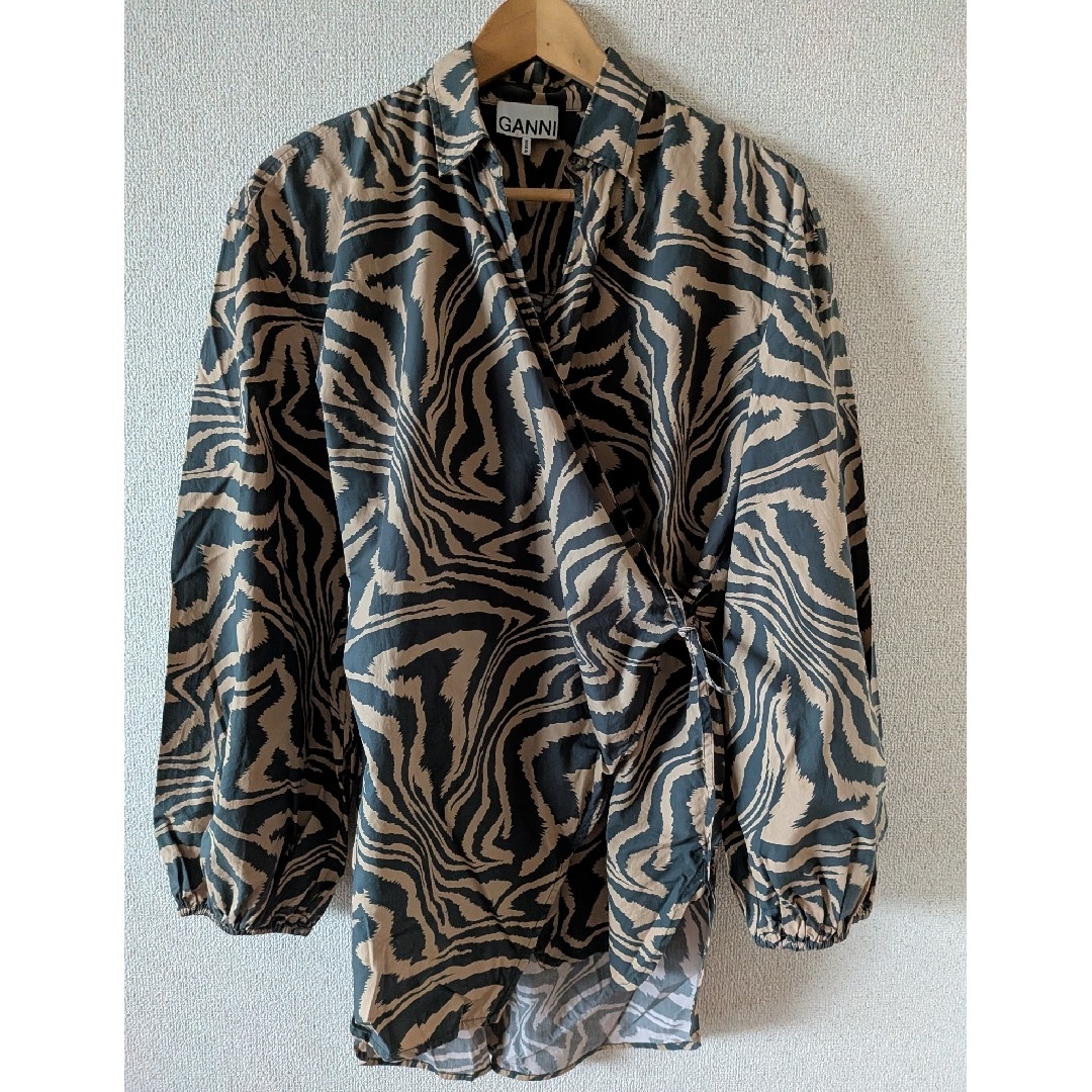 GANNI レオパード柄ブラウス サイズ34 GANNI レオパード ブラウス