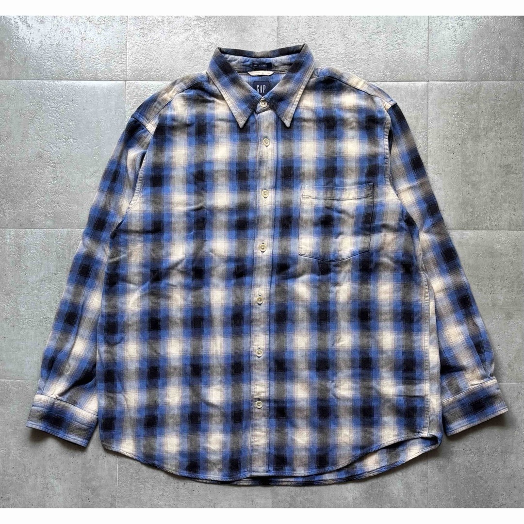 00s OLD GAP オールドギャップ 長袖シャツ オンブレ シャドー 好配色