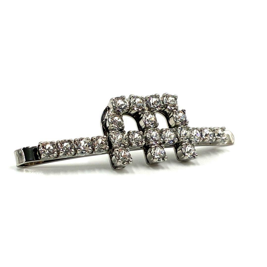 MIU MIU - MIU MIU ミュウミュウ ヘアピン クリスタル ロゴ ラメ 光沢