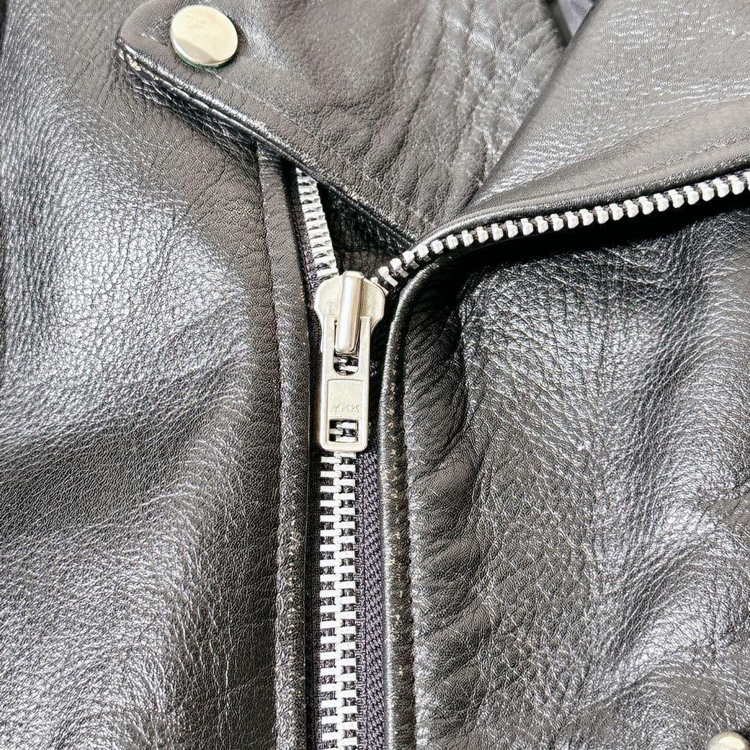 666 - 666 初期 死神タグ レザー ダブル ライダースジャケット 黒 M