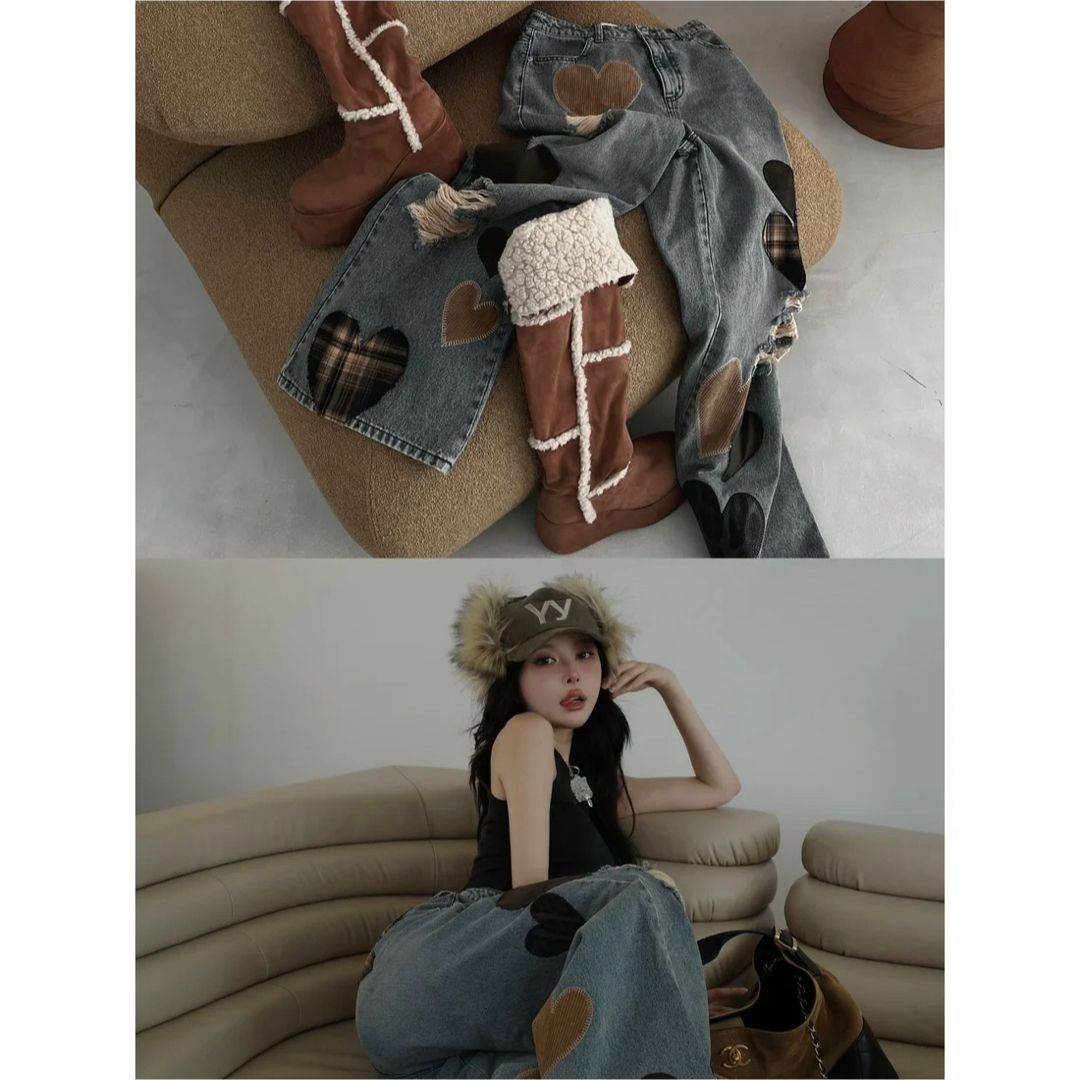 Darich - 新品タグ付き ダーリッチ ランダムハートパッチワークデニム