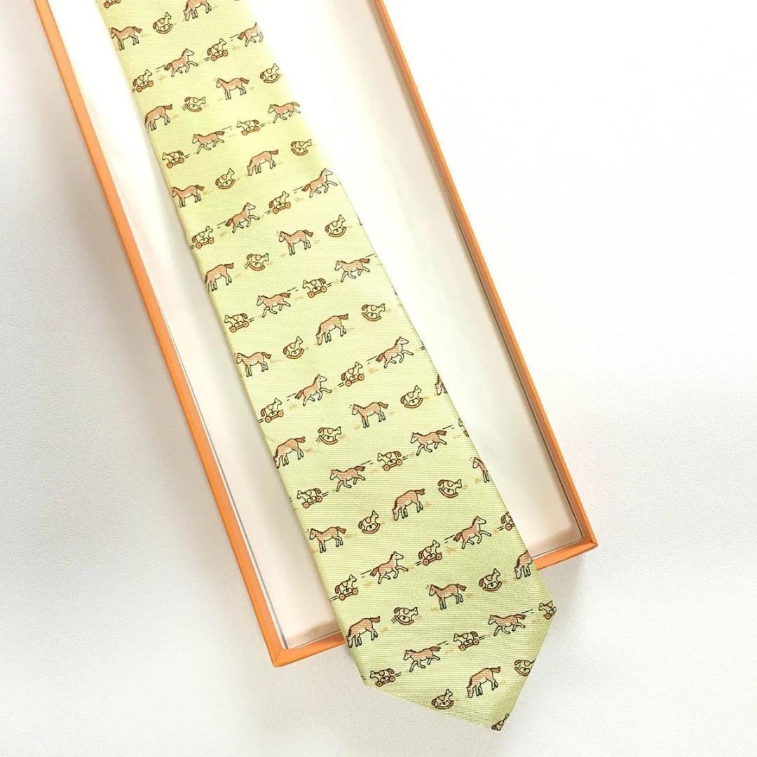 HERMES - 未使用級 エルメス HERMES ネクタイ シルク 動物柄 / ホース