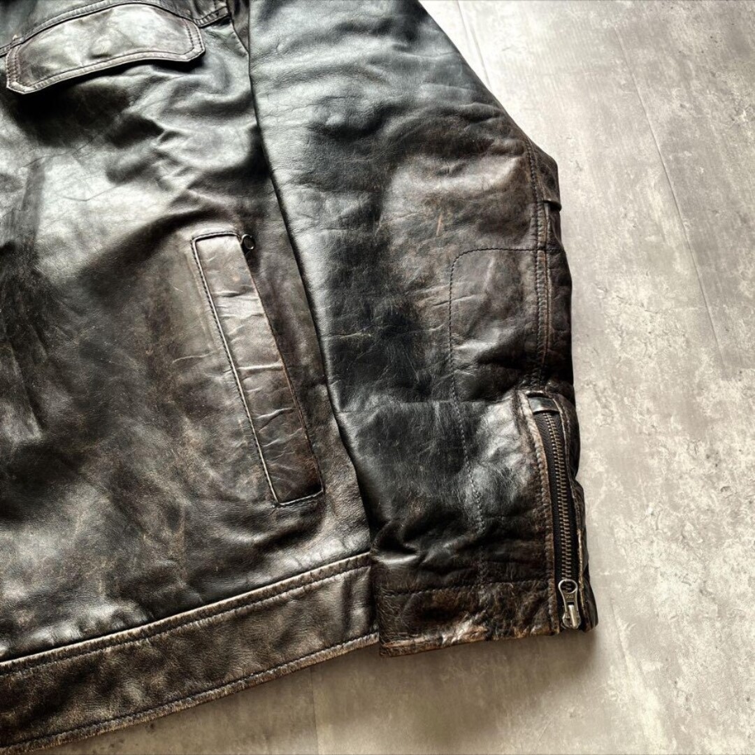GAP - 90s 00s OLD GAP フライト 襟ボア レザージャケット Lサイズの